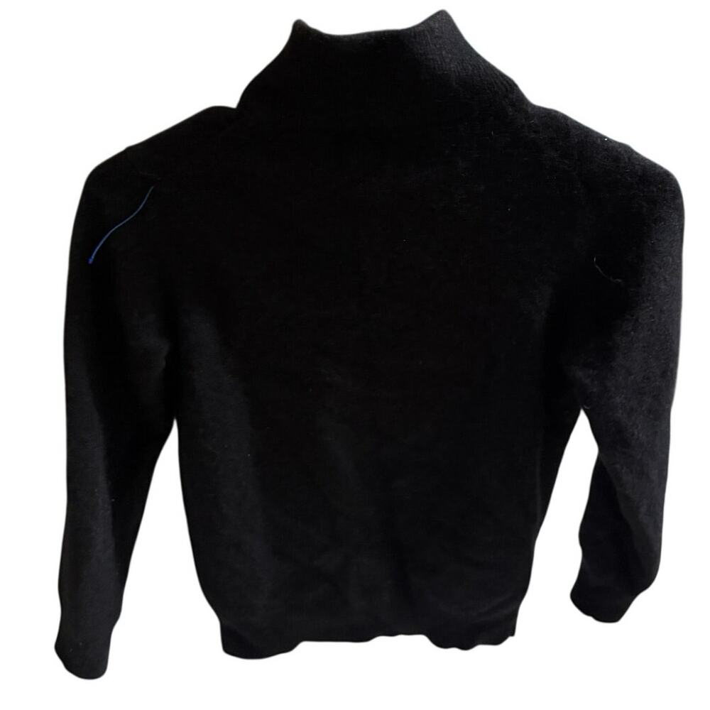 Daniel Hechter Paris 100% 2-Ply Cashmere Black Quarter Zip Sweater - Picture 2 of 3